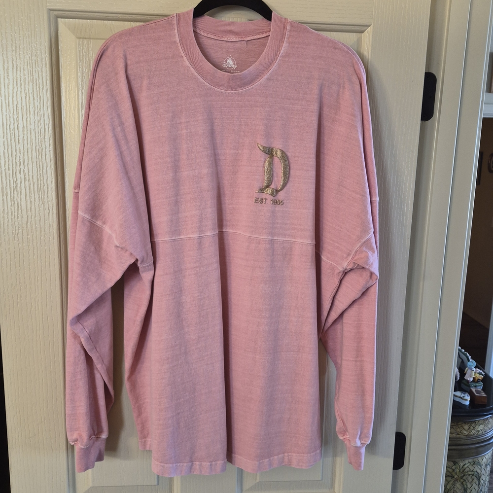 Disney Long Sleeve Tee Pink with Gold 'D'